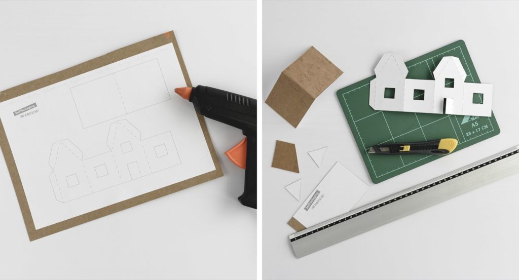 Paysage de noël Petites maisons lumineuses Selfpackaging Blog