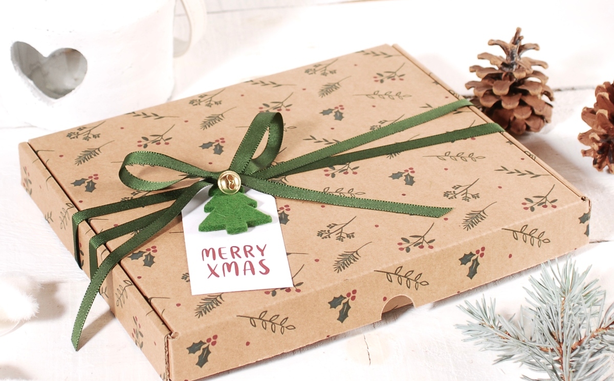 Boîte à bûche de Noël vert emeraude | Emballage pour fêtes de fin d'année