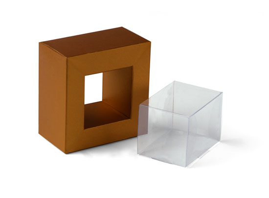 Boîte carton cadre transparent 
