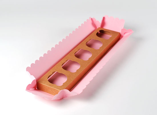 Boîte carton à 5 cupcakes