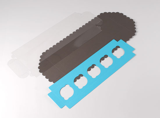 Boîte carton à 5 cupcakes