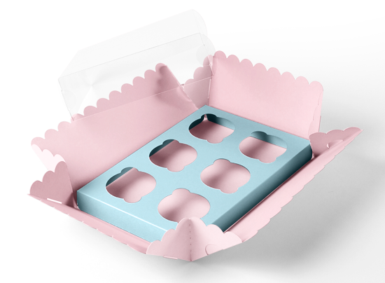 Boîte carton 6 à cupcakes