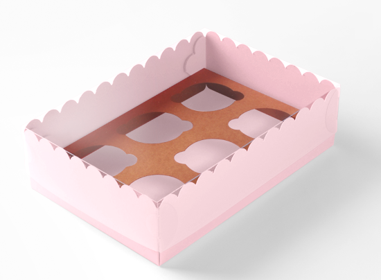 Boîte carton 6 à cupcakes