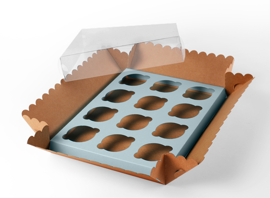 Boîte carton à 12 cupcakes