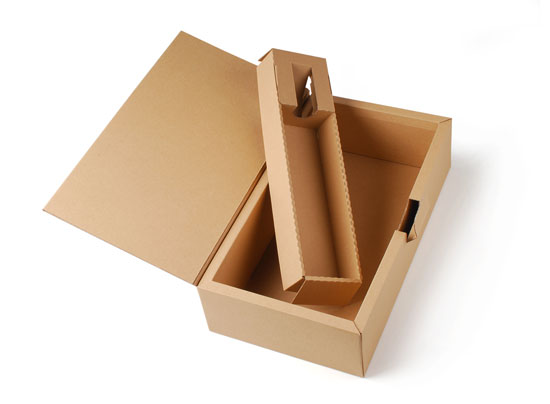 Boîte carton  bouteille avec poignée
