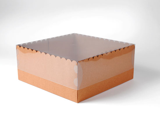 Boîte gâteaux avec couvercle en carton 
