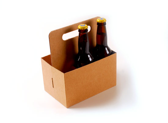 Boîte carton pour bières avec poignée