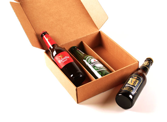 Boîte plane avec support pour bières
