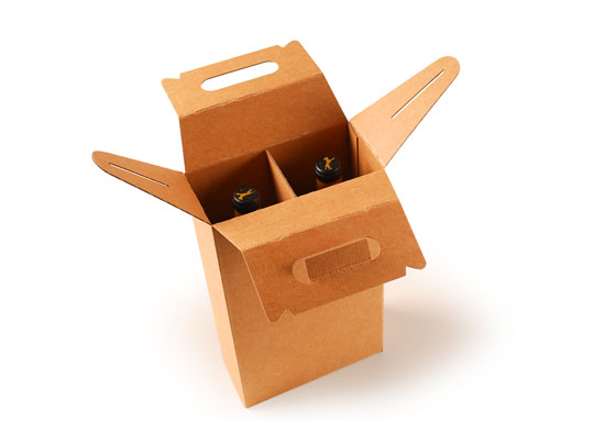 Boîte carton à vin avec une anse