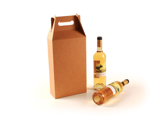 Boîte carton à vin avec une anse
