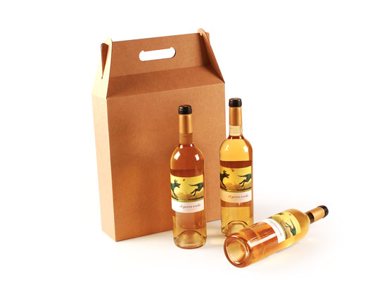 Boîte carton à vin avec une anse