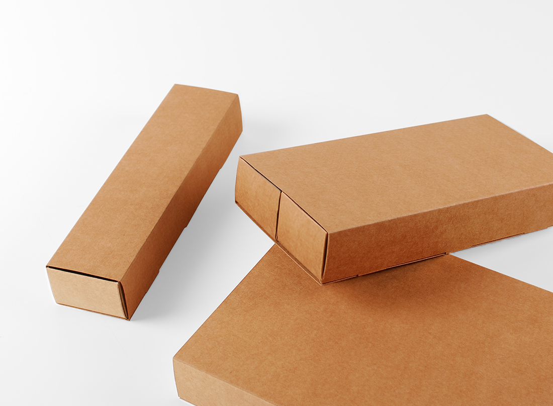 Boîte en carton allongée pour sushis avec bandeau