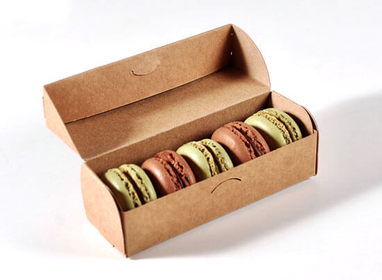 Boîte allongée avec couvercle pour macarons