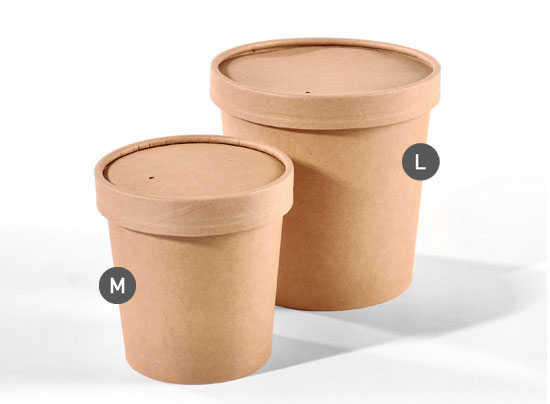 Pot kraft pour soupe à emporter