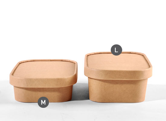 Tupper en carton kraft avec couvercle